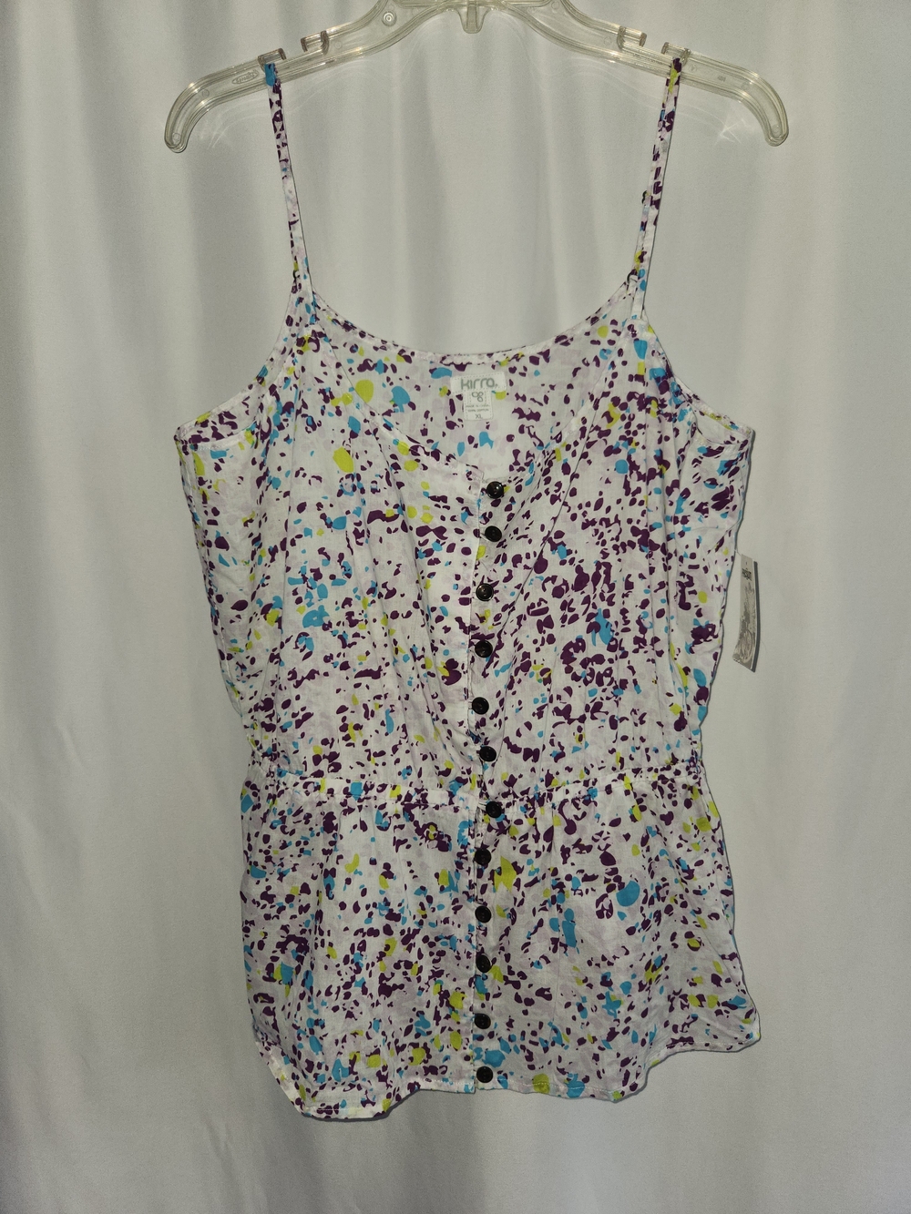 Spaghetti Strap Button-Front Tank Top #delicate #dainty #boho #chic #festival